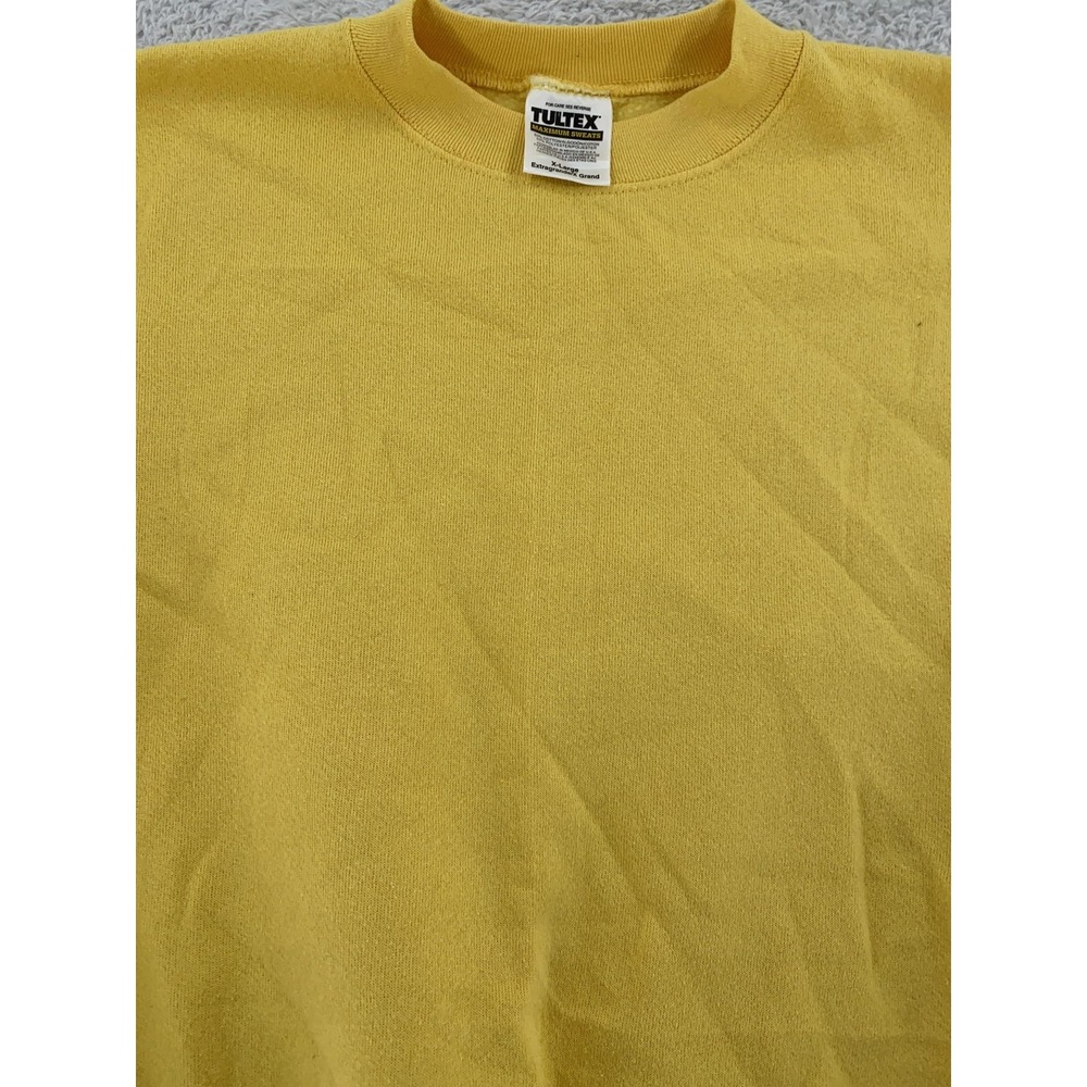 Vtg Tultex Sweatshirt Mens Medium Blank Yellow Crewneck Pullover Maximum Sweats